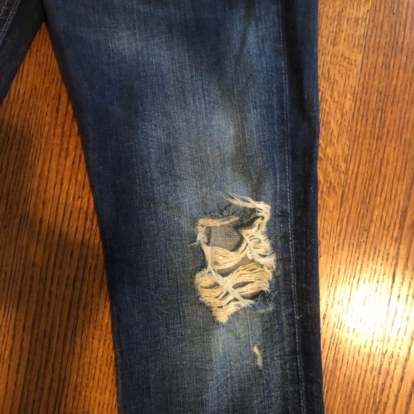 Levi's 511 Men's Dark Blue Distressed Slim Straight Jeans - Picture 4 of 7